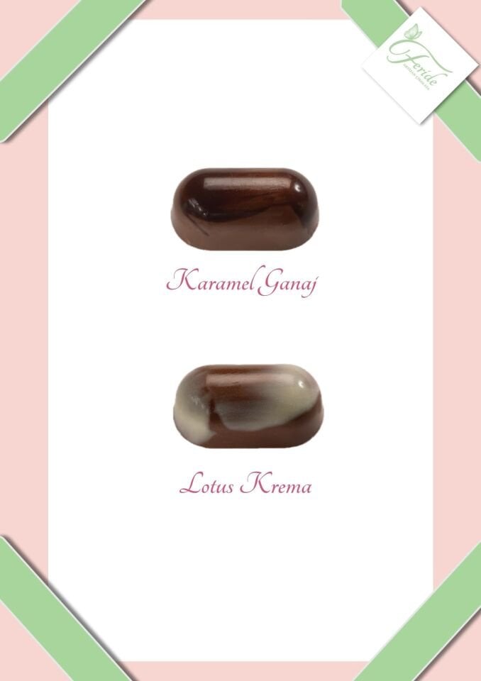 Artizan Lotus ve Karamel Ganaj Dolgulu Çikolata