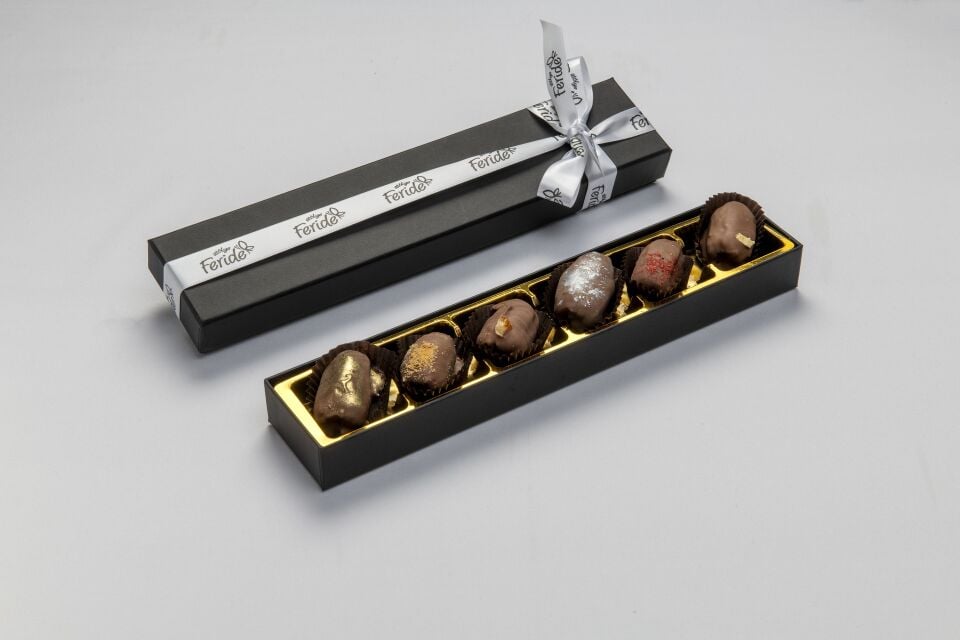 Lotus Krema, Ballı Fındık Ezme, Ballı Ceviz Ezme Dolgulu Çikolata Kaplı Hurma